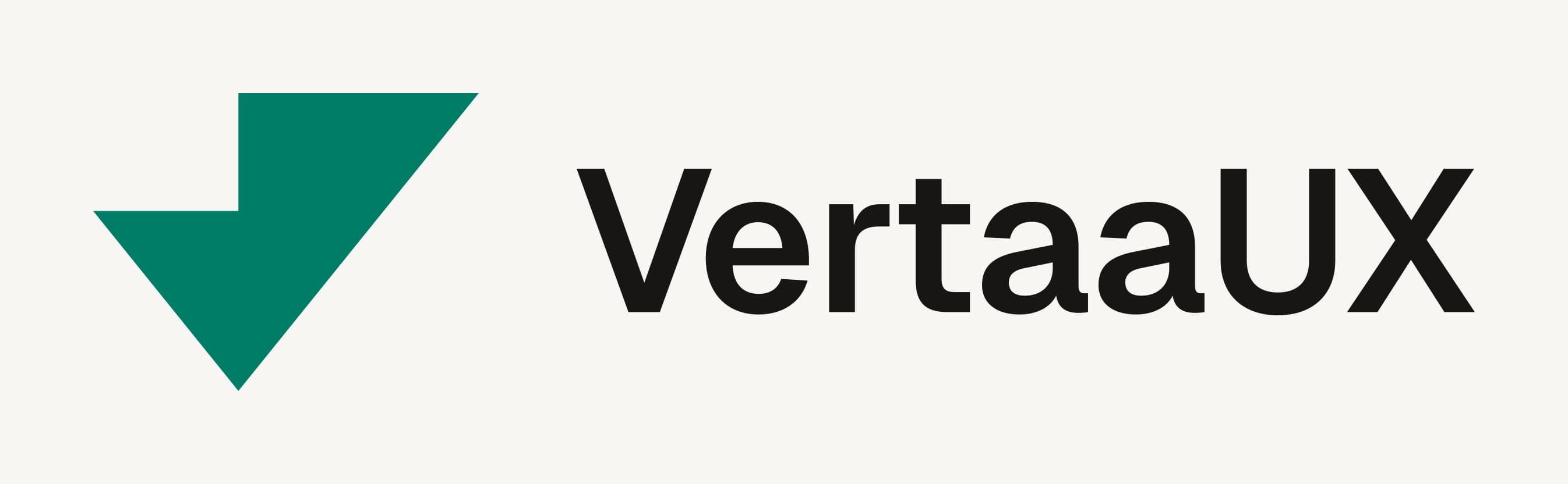 VertaaUX Wordmark Teal on Off-White