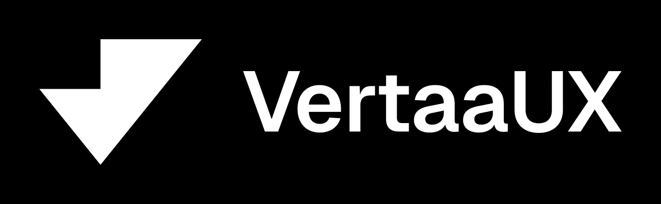 VertaaUX Wordmark White on Black