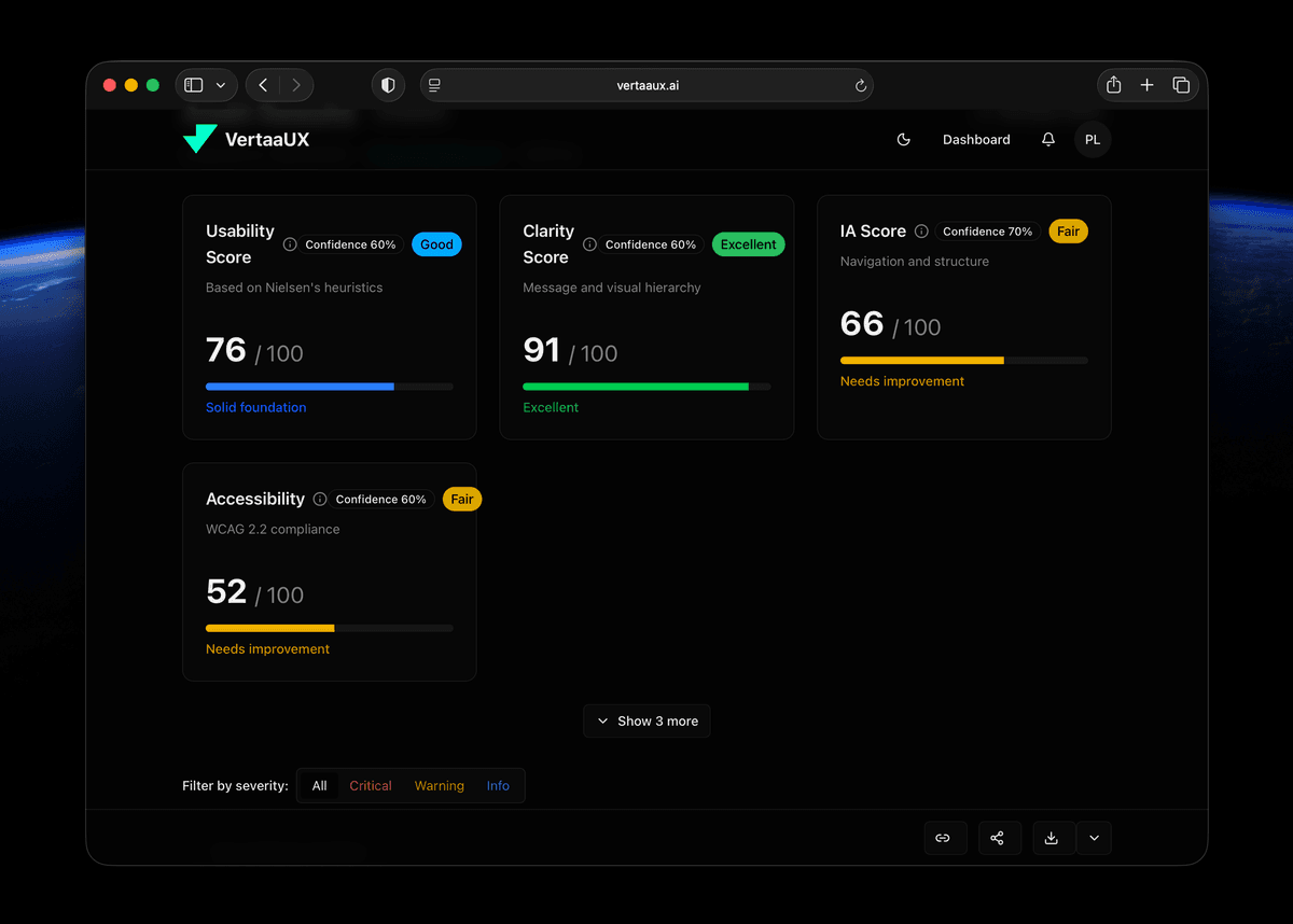 VertaaUX Detailed Analysis